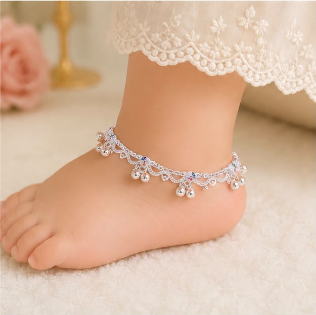 Silver Classic Kids Anklet