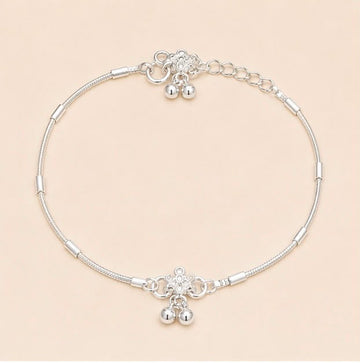 Silver Simple Bell Anklet
