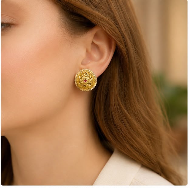 22K Gold Traditional Earrings