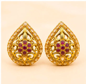 22K Gold Pear Earrings