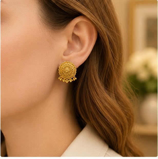 22K Gold Traditional Earrings