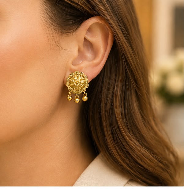 22K Gold Dangling Earrings