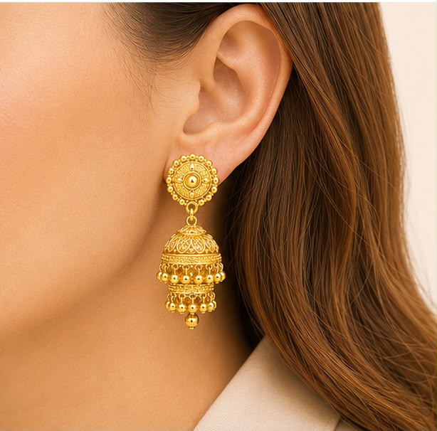 22K Gold Designer Jhumkas