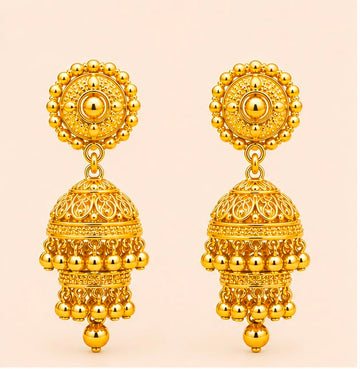 22K Gold Designer Jhumkas