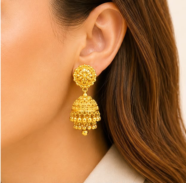 22K Gold Festive Jhumkas