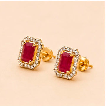 22K Gold Ruby Earrings