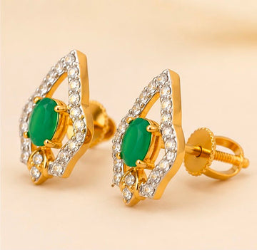 22K Gold Gemstone Earrings
