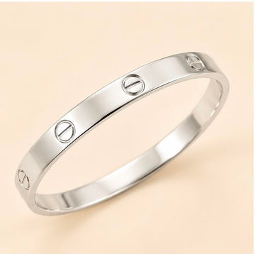 Cartier Style Silver Bangle