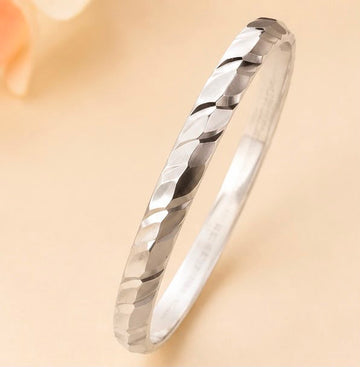 Sterling Silver Faceted Bangle