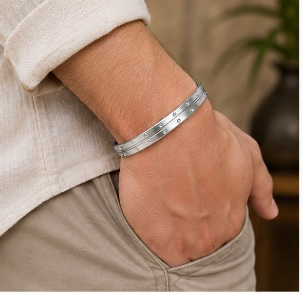 Silver Double Layer Kada