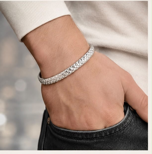Sterling Silver Men Trendy Kara