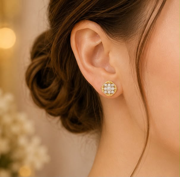Floral Sparkle Diamond Studs