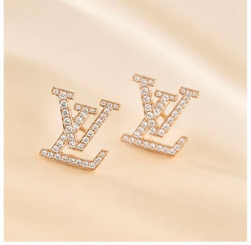 LV-Inspired Diamond Studs