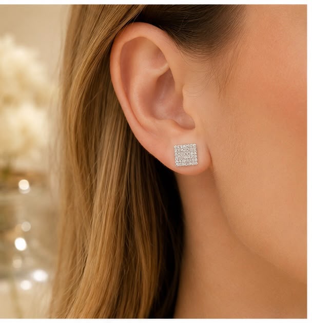 Micro Pave Diamond Studs