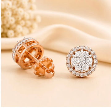 Round Halo Diamond Studs