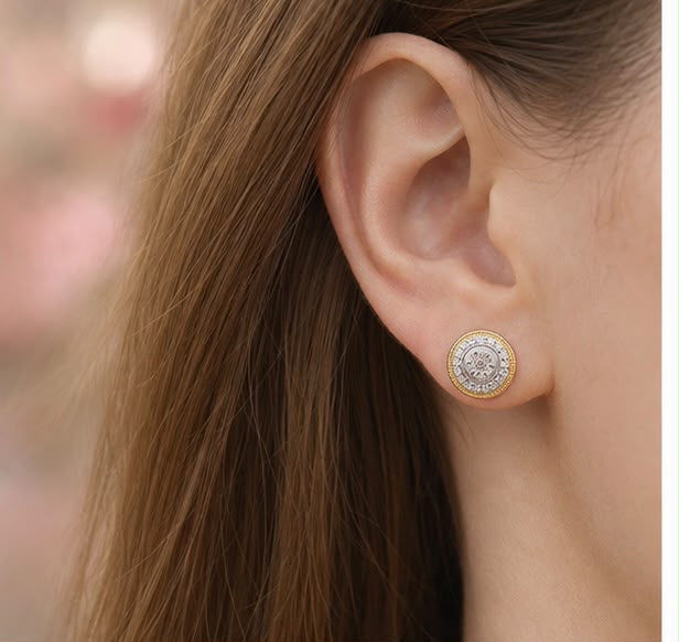 Vintage Halo Diamond Studs