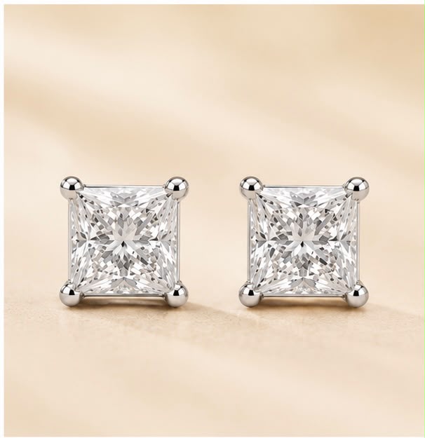 Diamond Everyday Square Studs