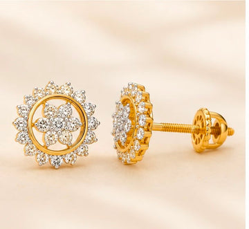 Elegant Floral Diamond Studs