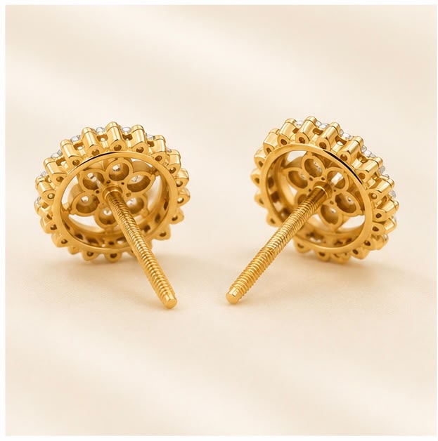 Elegant Floral Diamond Studs