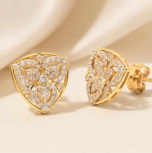 Classic Leaf Diamond Studs