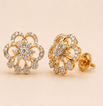 Premium Floral Diamond Studs