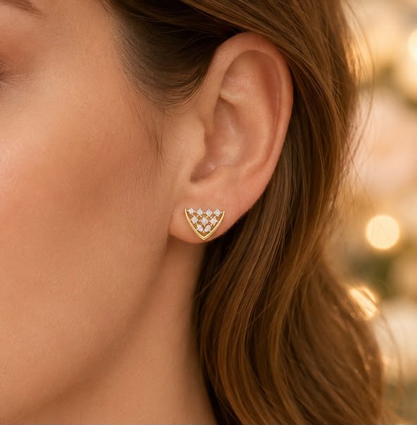 Designer V Shape Diamond Studs