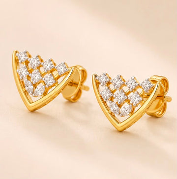 Designer V Shape Diamond Studs