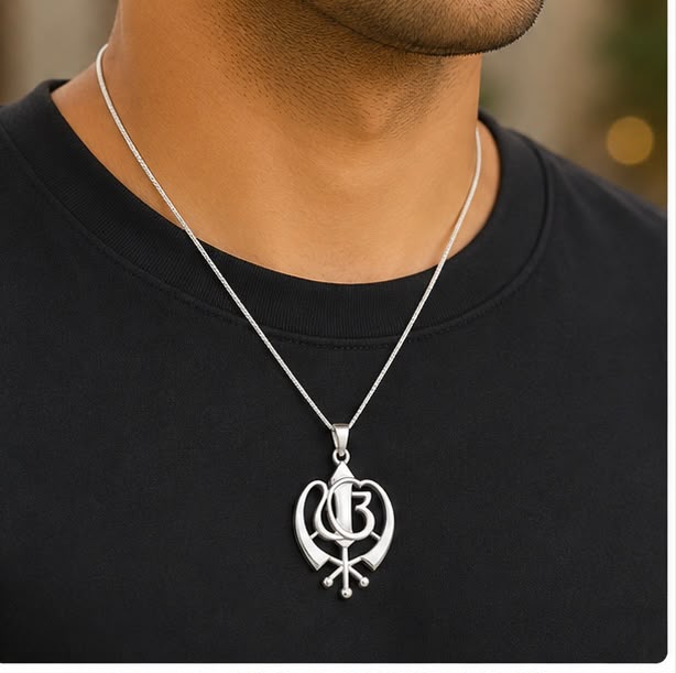 Sikh Heritage Silver Pendant