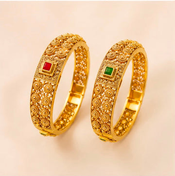 Elegant 22k Gold Women Gold Bangle Set