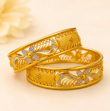 Open Cut Elegant 22k Gold Women Bangle set