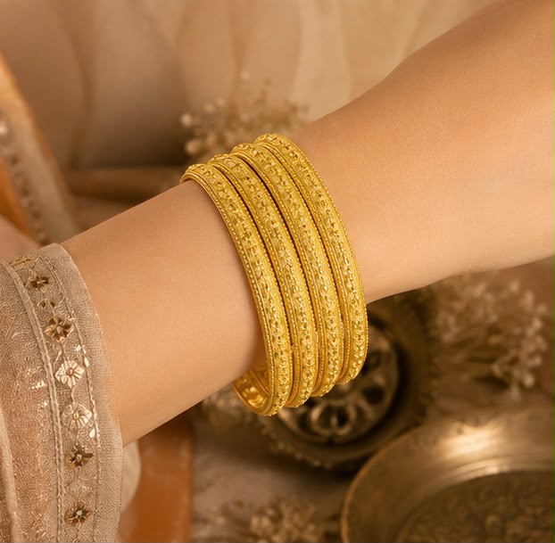 22K Gold Traditional Charm Bangles