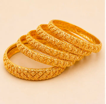 22K Gold Elegant Texture Bangles