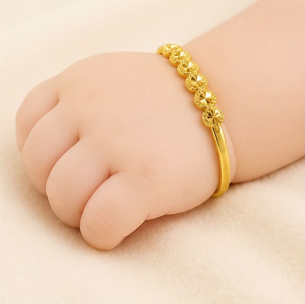 Greek Style 22k Gold Baby Bangle