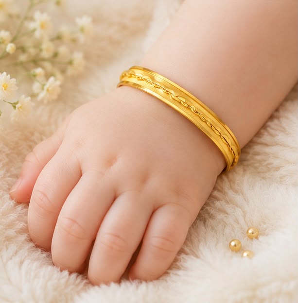 Trendy 22k Gold Kid Bangle