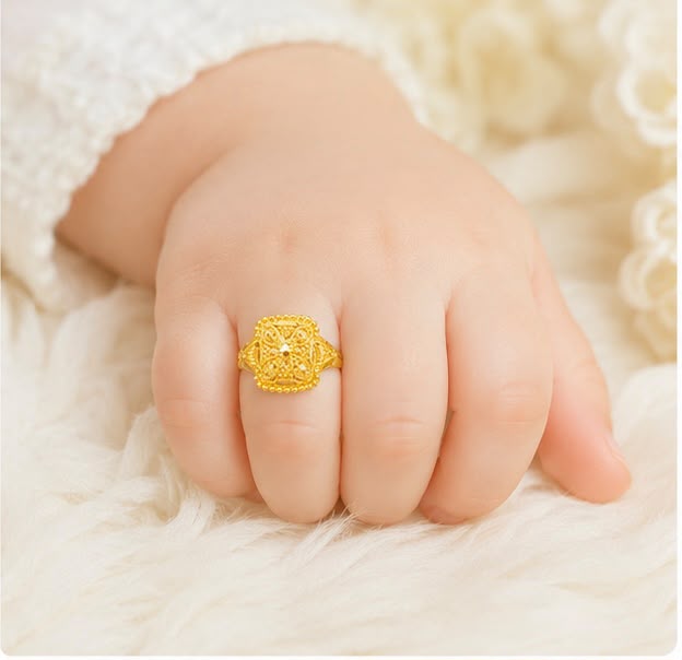 22K Gold Filigree Baby Ring