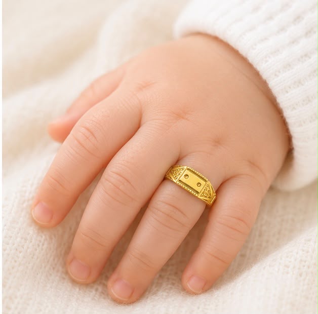 22K Gold Kid Signet Ring