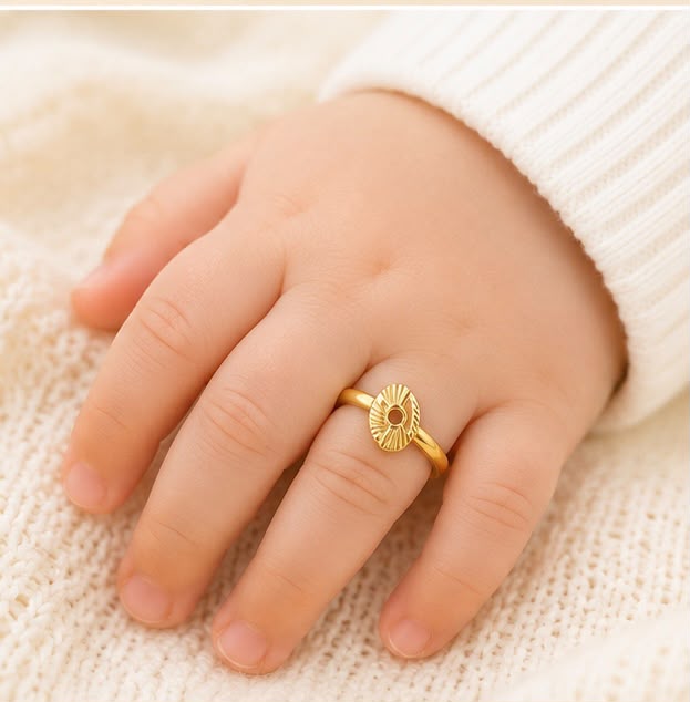 22K Gold Tiny Charm Ring