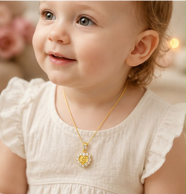 22K Gold S Initial Pendant