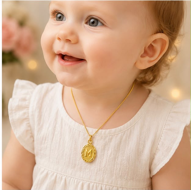 22K Gold Kids M Pendant
