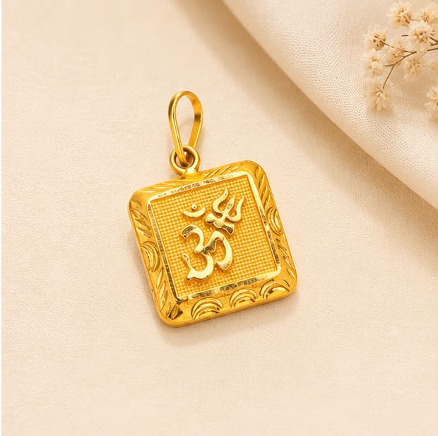 22K Gold Spiritual Om Pendant