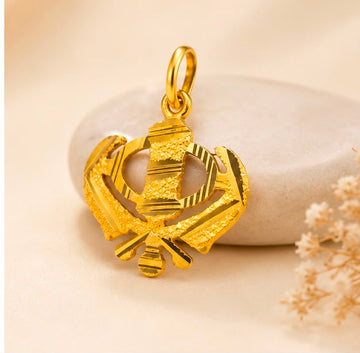 22K Gold Faith Khanda Pendant