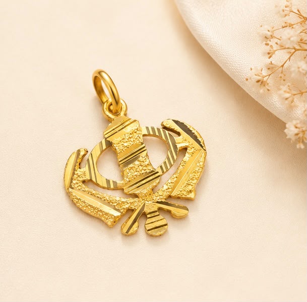 22K Gold Faith Khanda Pendant