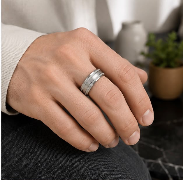 Elegant Textured Ring 925 Sterling