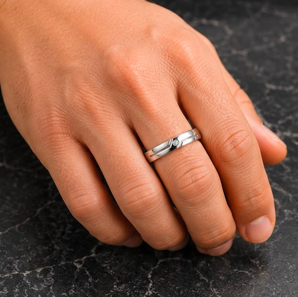 Solitaire Accent Silver Ring 925 Sterling