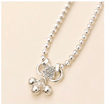Timeless Beaded Silver Anklet 925 Sterling