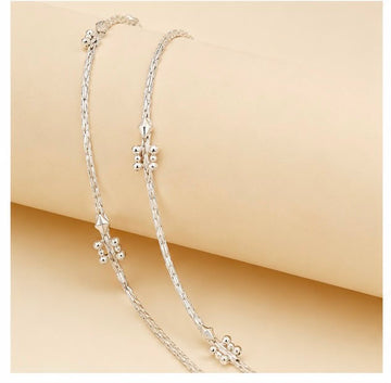 Heritage Charm Silver Anklet 925 Sterling