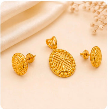 22K Gold Royal Medallion Pendant Set