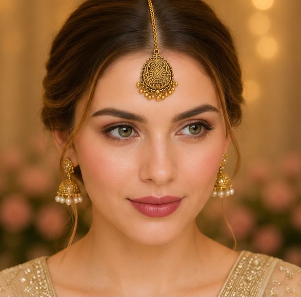 22K Gold Antique Maang Tikka