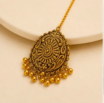 22K Gold Antique Maang Tikka