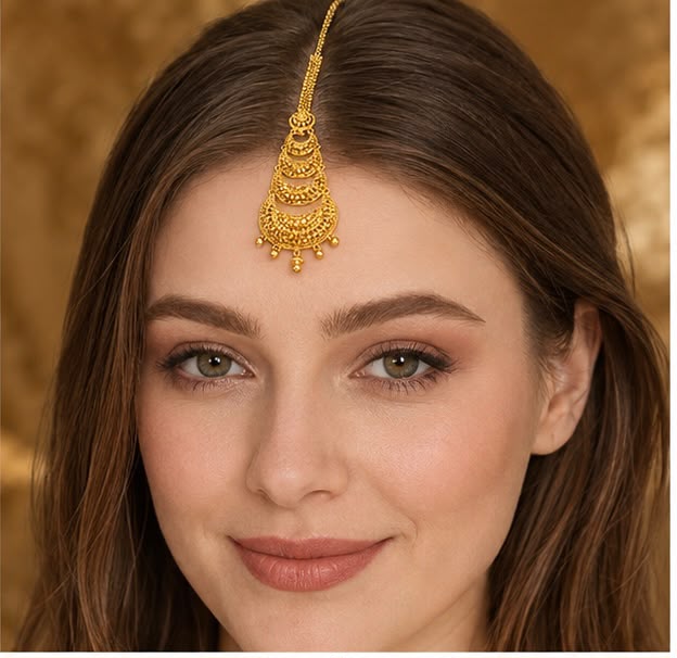 22K Gold Elegant Layered Tikka